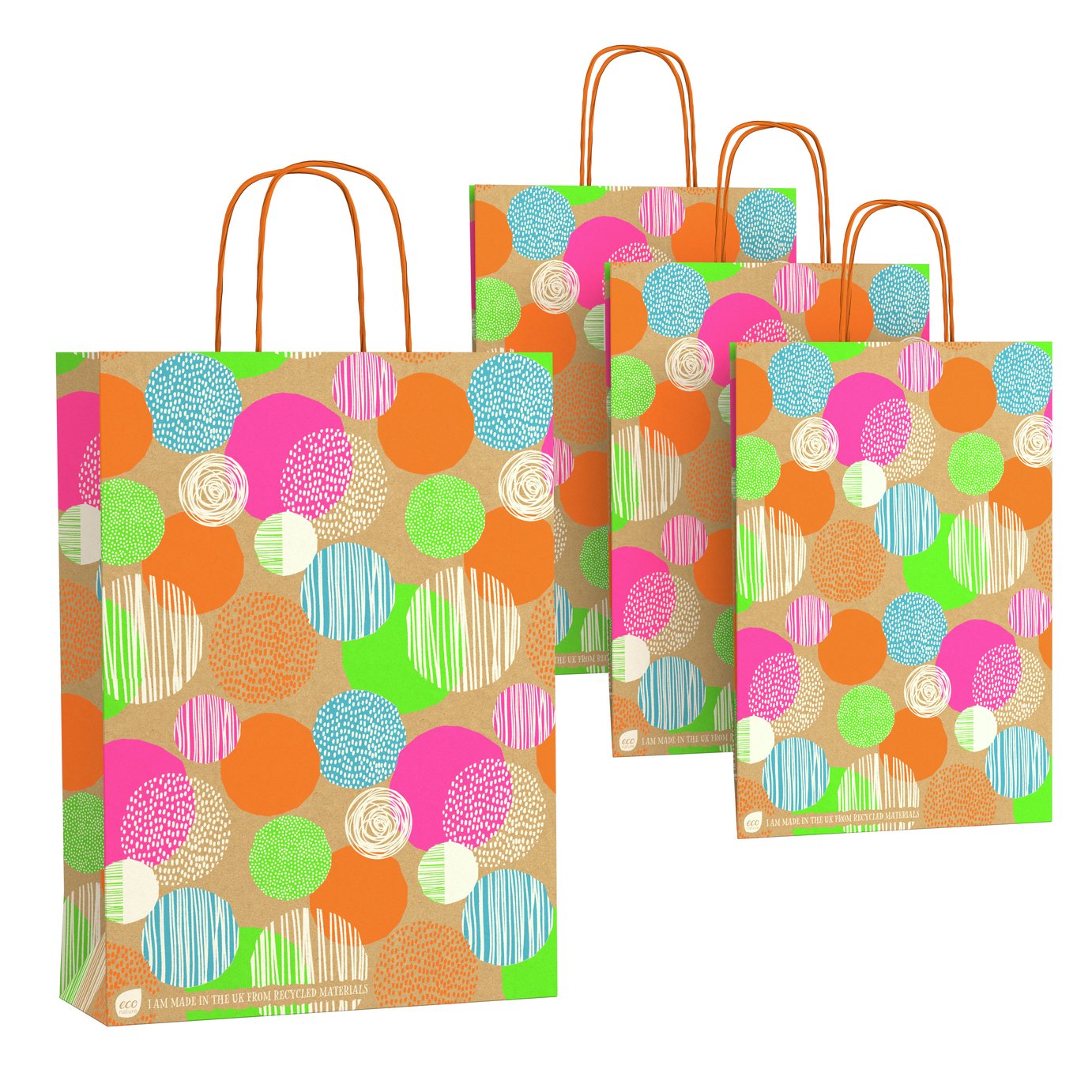 Eco Nature Polkadot Gift Bag - Pack of 4