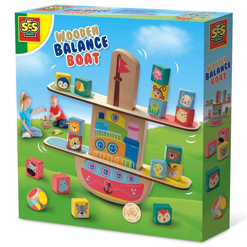 SES Creative Wooden Balance Boat