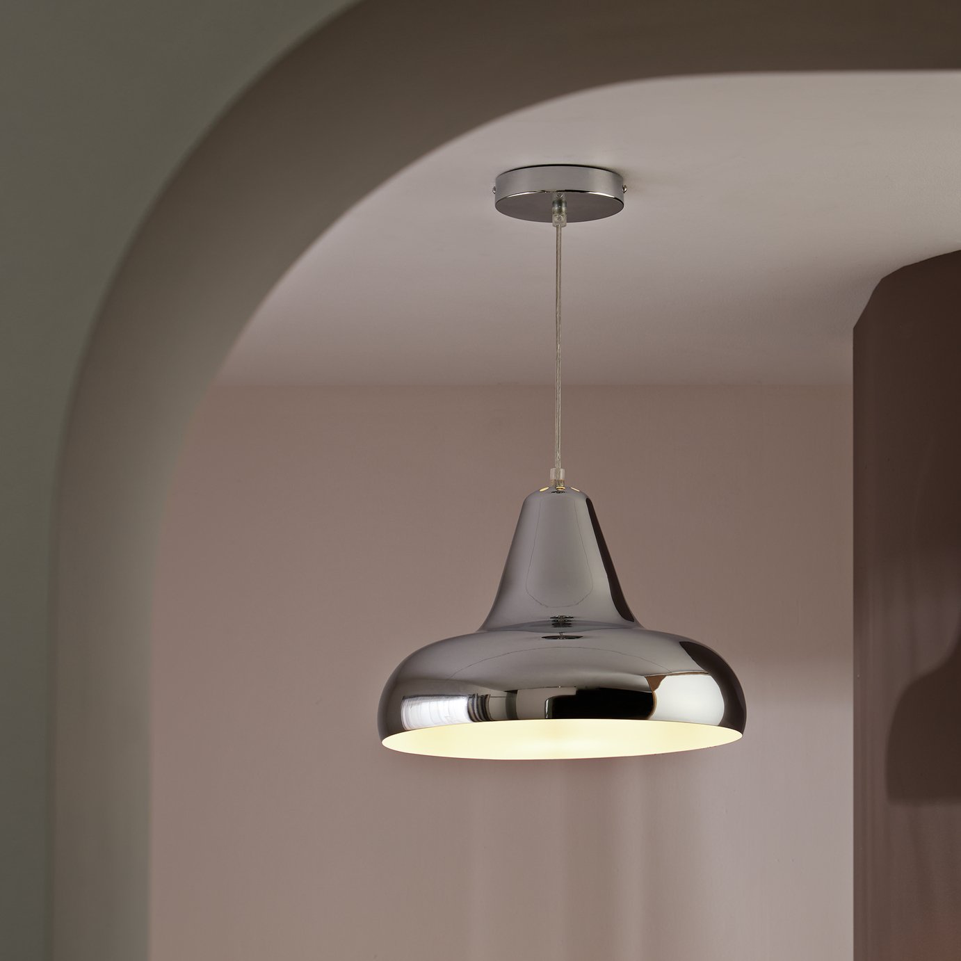 Habitat Aerial Metal Pendant Light - Polished Chrome