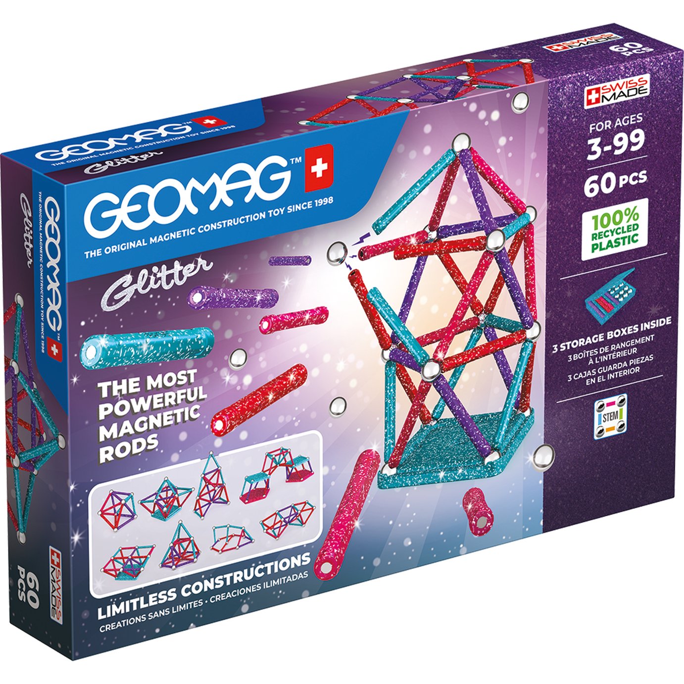 Geomag Glitter Panels 60 Pieces