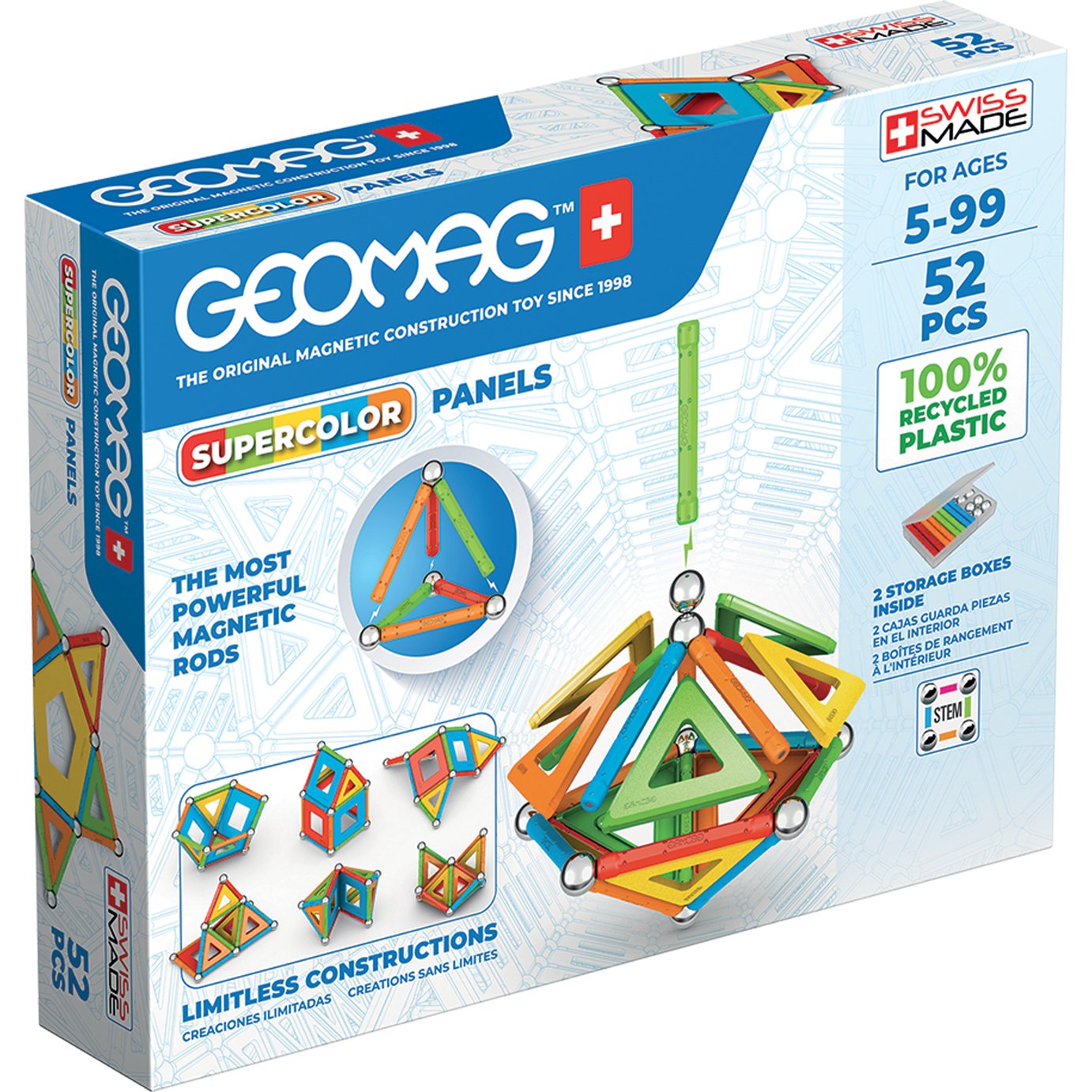 Geomag Magnetic Supercolor Panel 52 Pieces