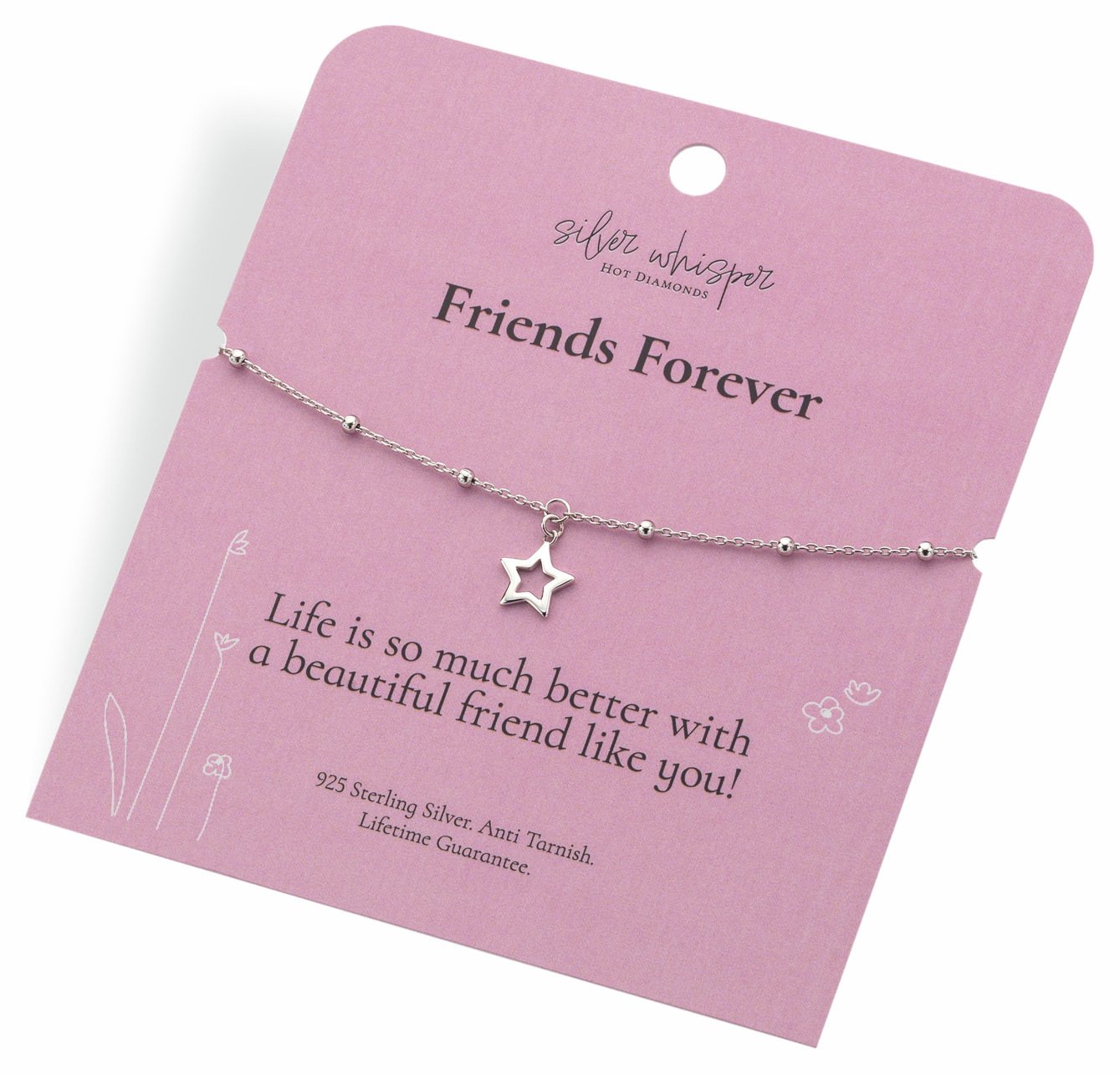 Hot Diamonds Sterling Silver Friends Forever Charm Bracelet