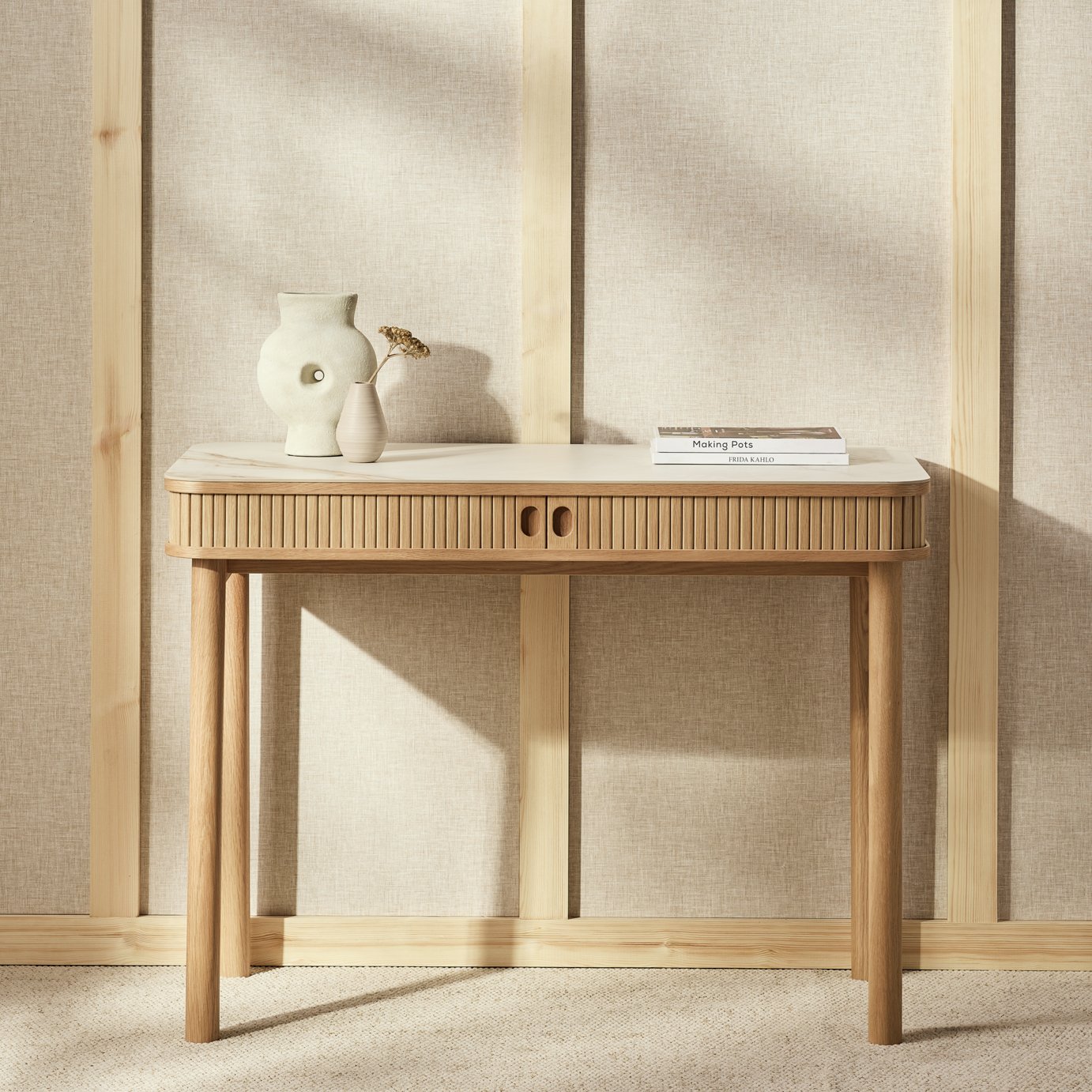 Habitat Lex Console Desk - Marble Effect