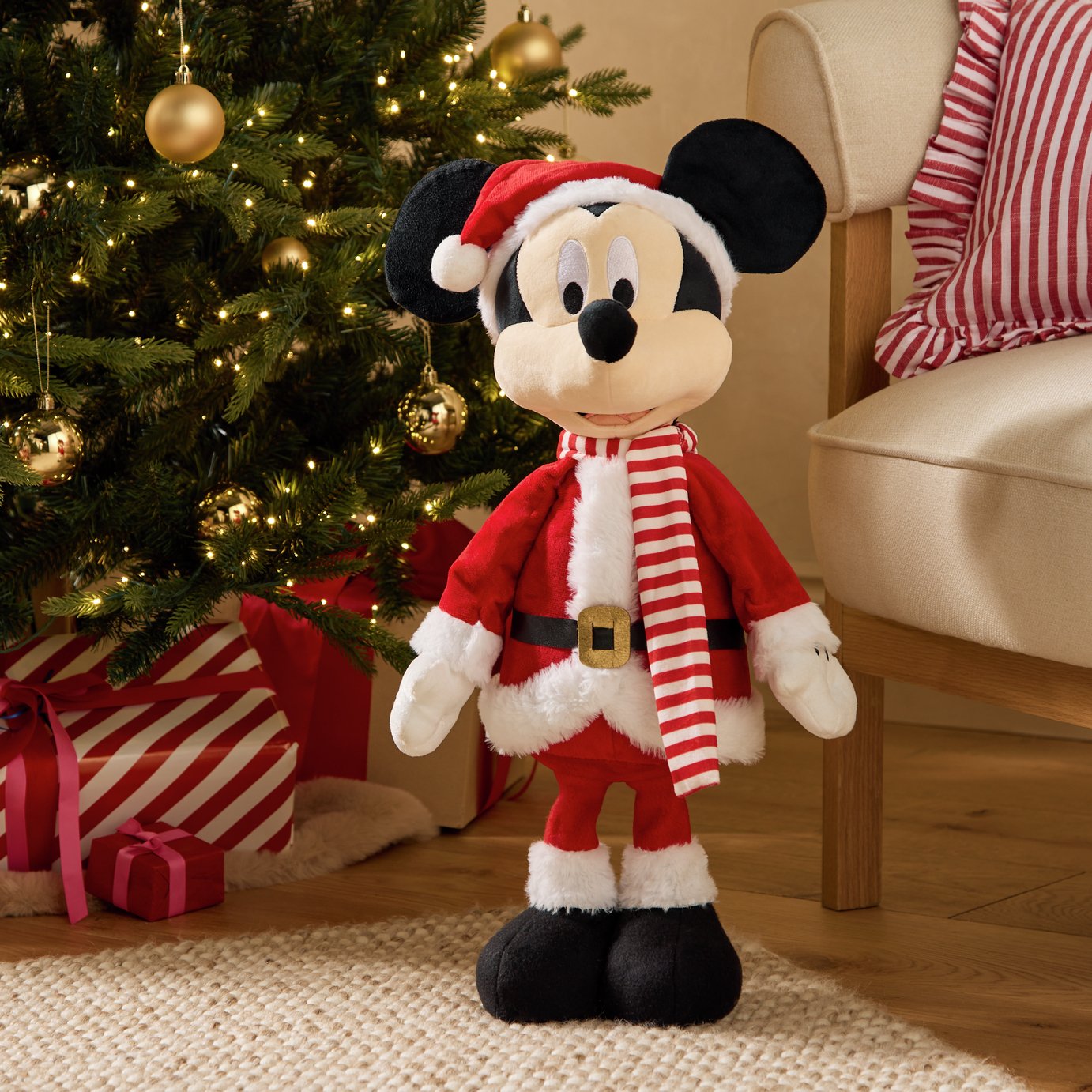 Disney Mickey Mouse Standing Plush Christmas Decoration