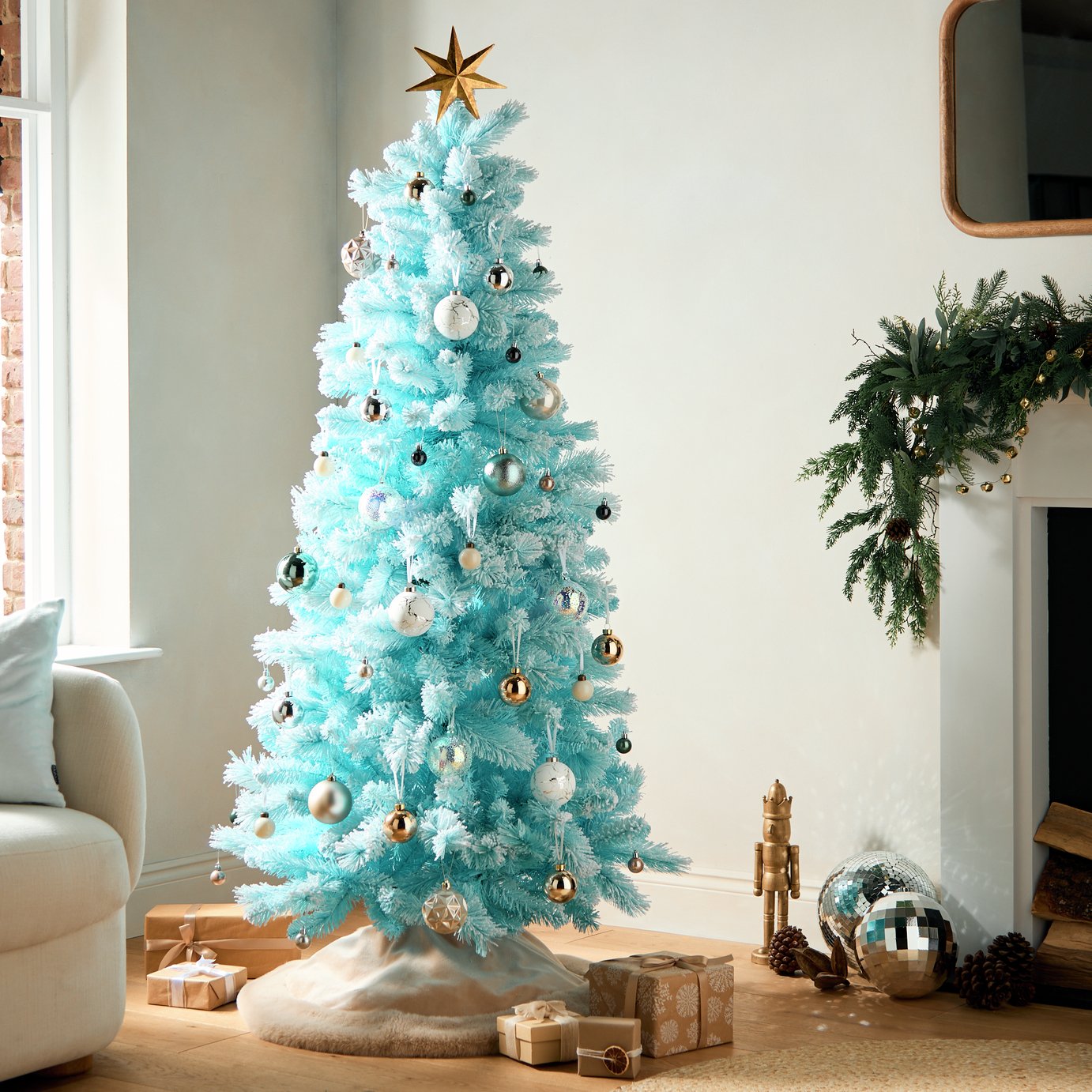 Habitat 6ft Ice Snowy Artificial Christmas Tree - Blue