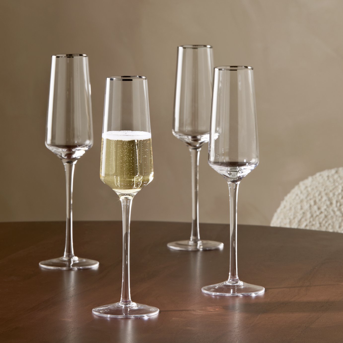 Argos Home Set of 4 Champagne Glasses