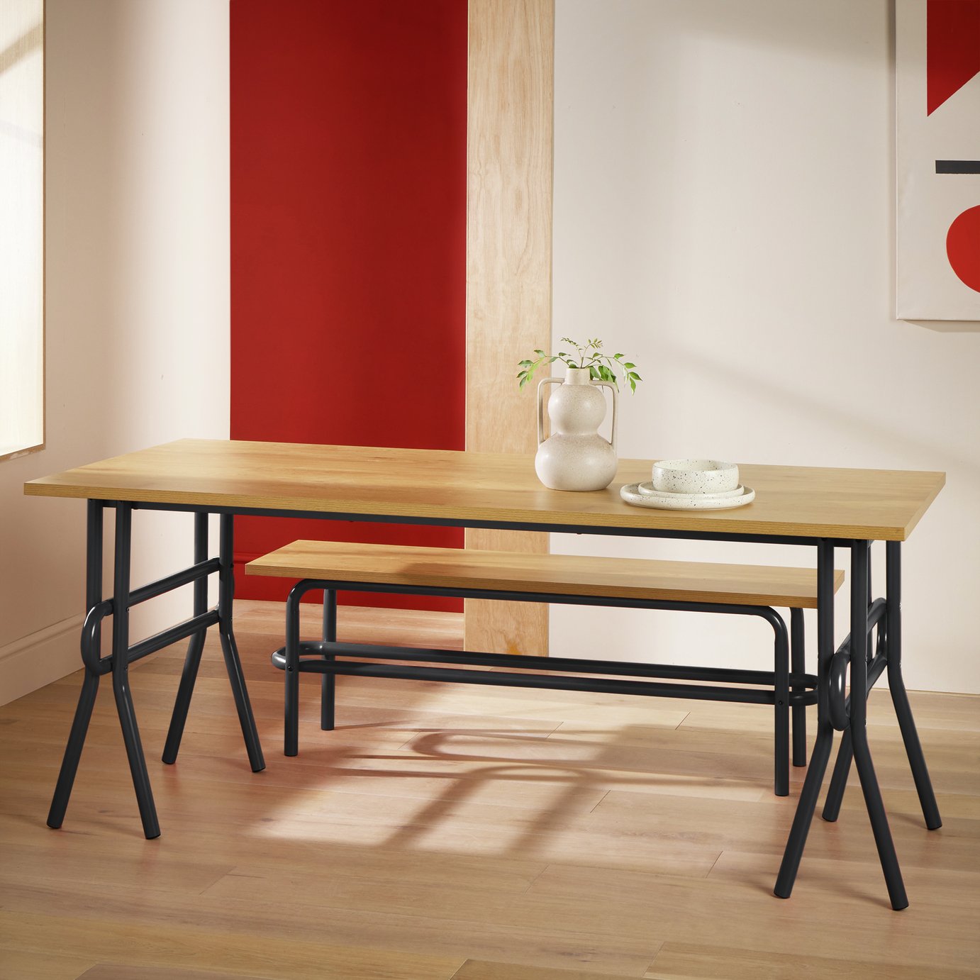 Habitat Ballon Metal 4 - 6 Seater Dining Table - Black