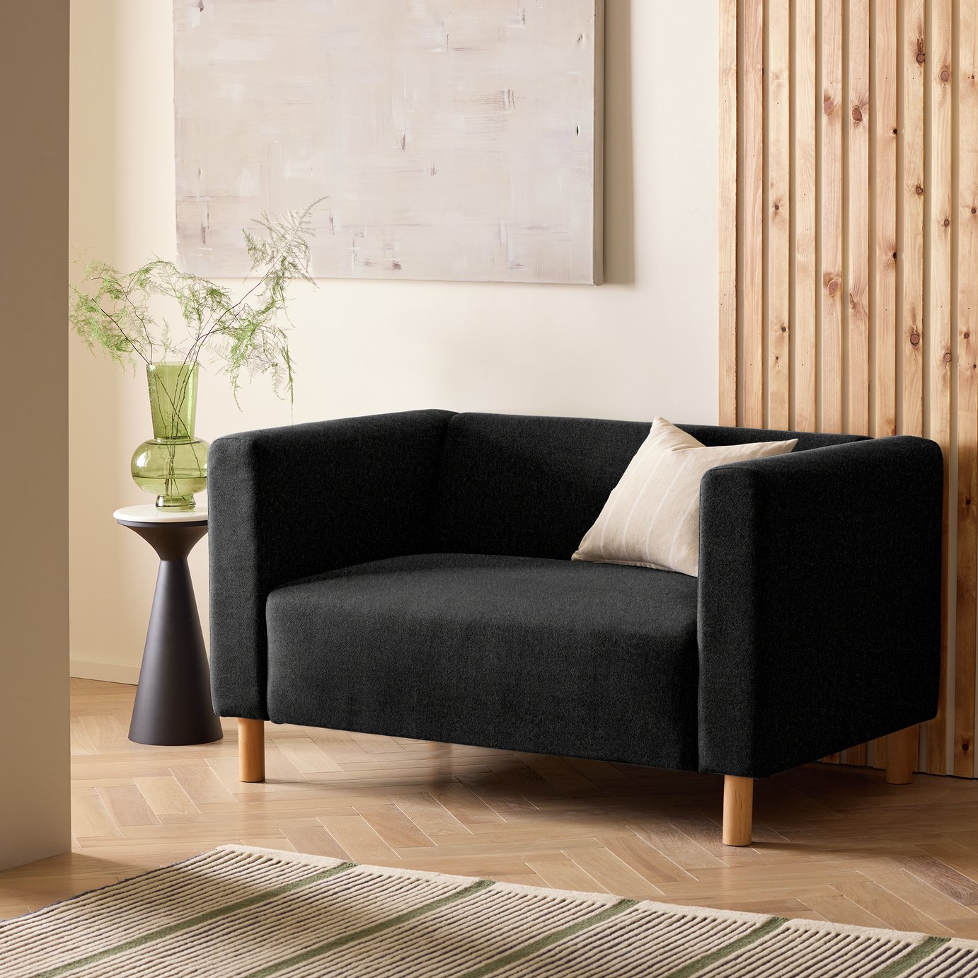 Argos Home Moda Fabric 2 Seater Sofa - Black