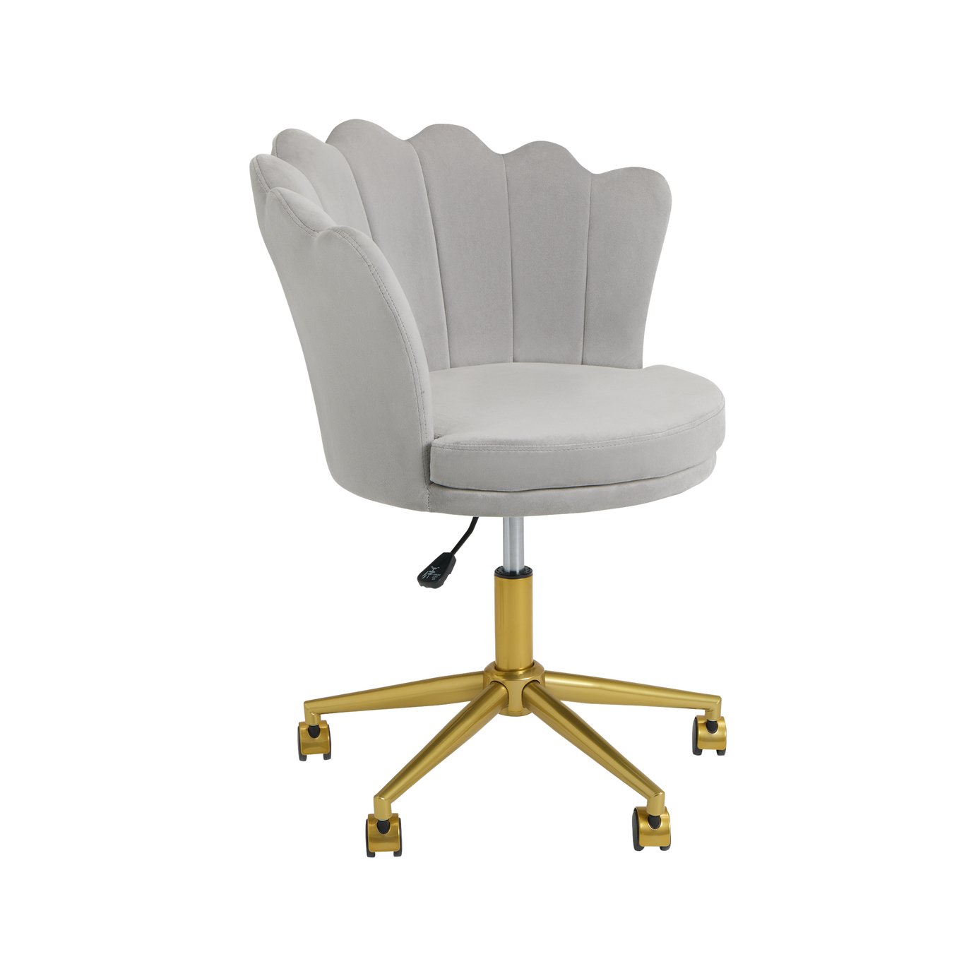 Habitat Georgia Scallop Velvet Chair - Beige
