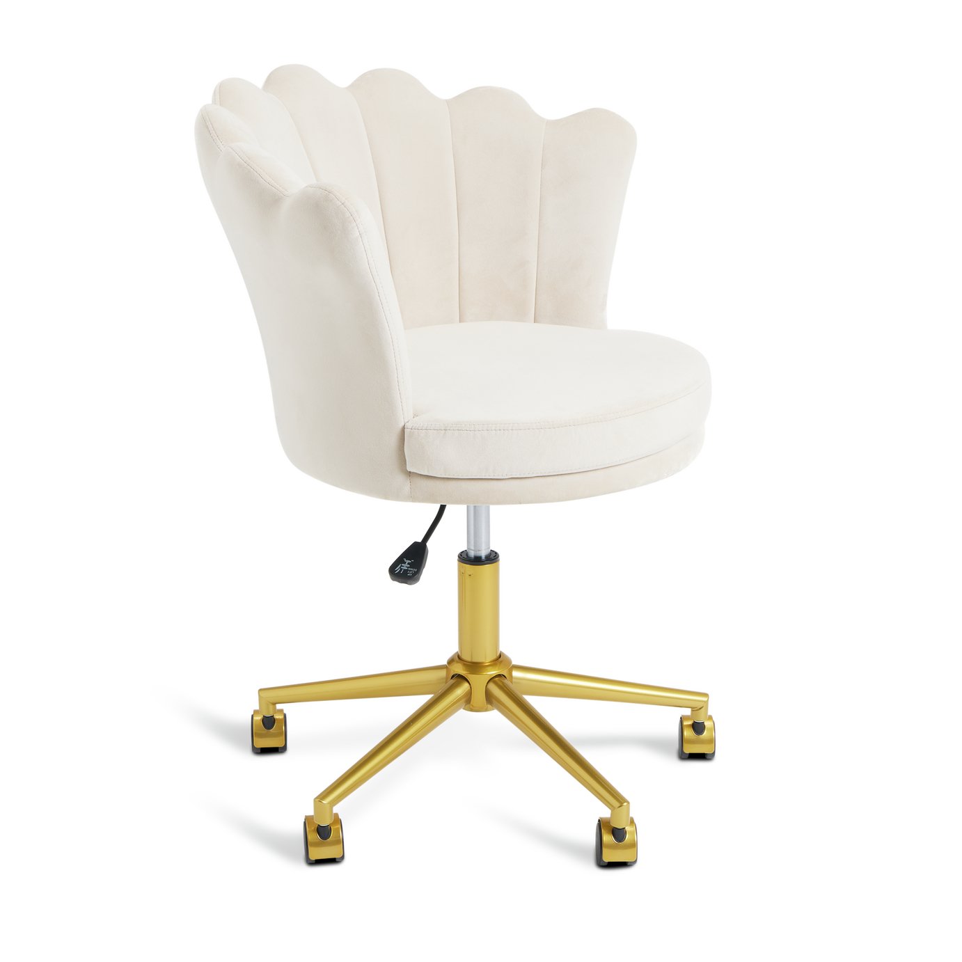 Habitat Georgia Scallop Velvet Chair - Beige