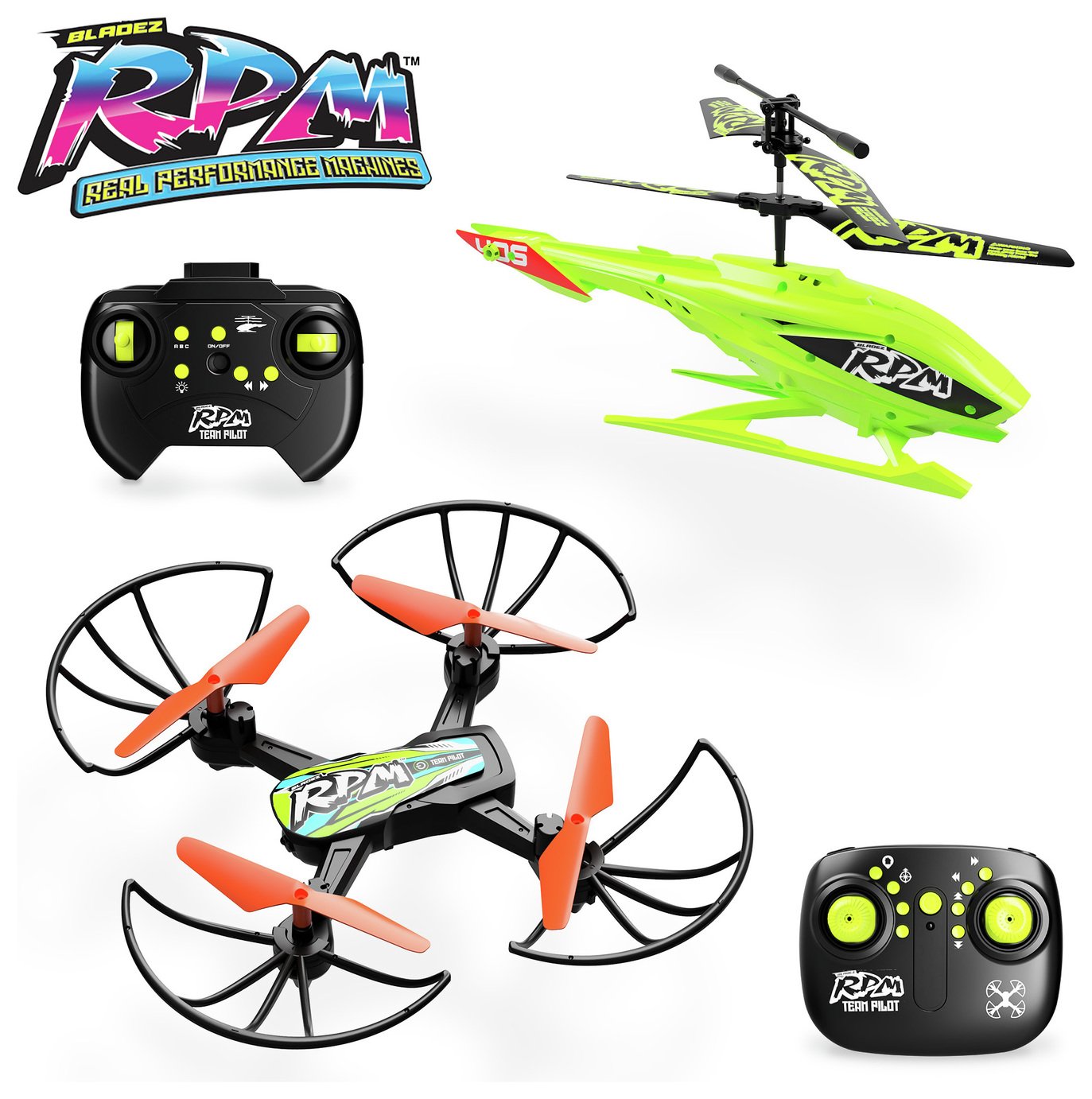Bladez RPM Radio Controlled Helicopter And Drone Twin Pack 