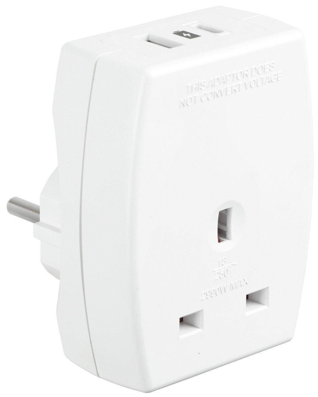 Masterplug UK to Europe Travel Adapter with USB-A and USB-C