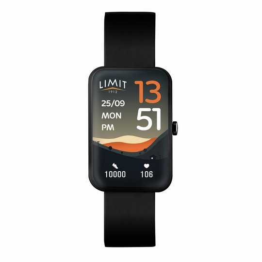 Limit Mens Black Silicone Strap Calling Smart Watch