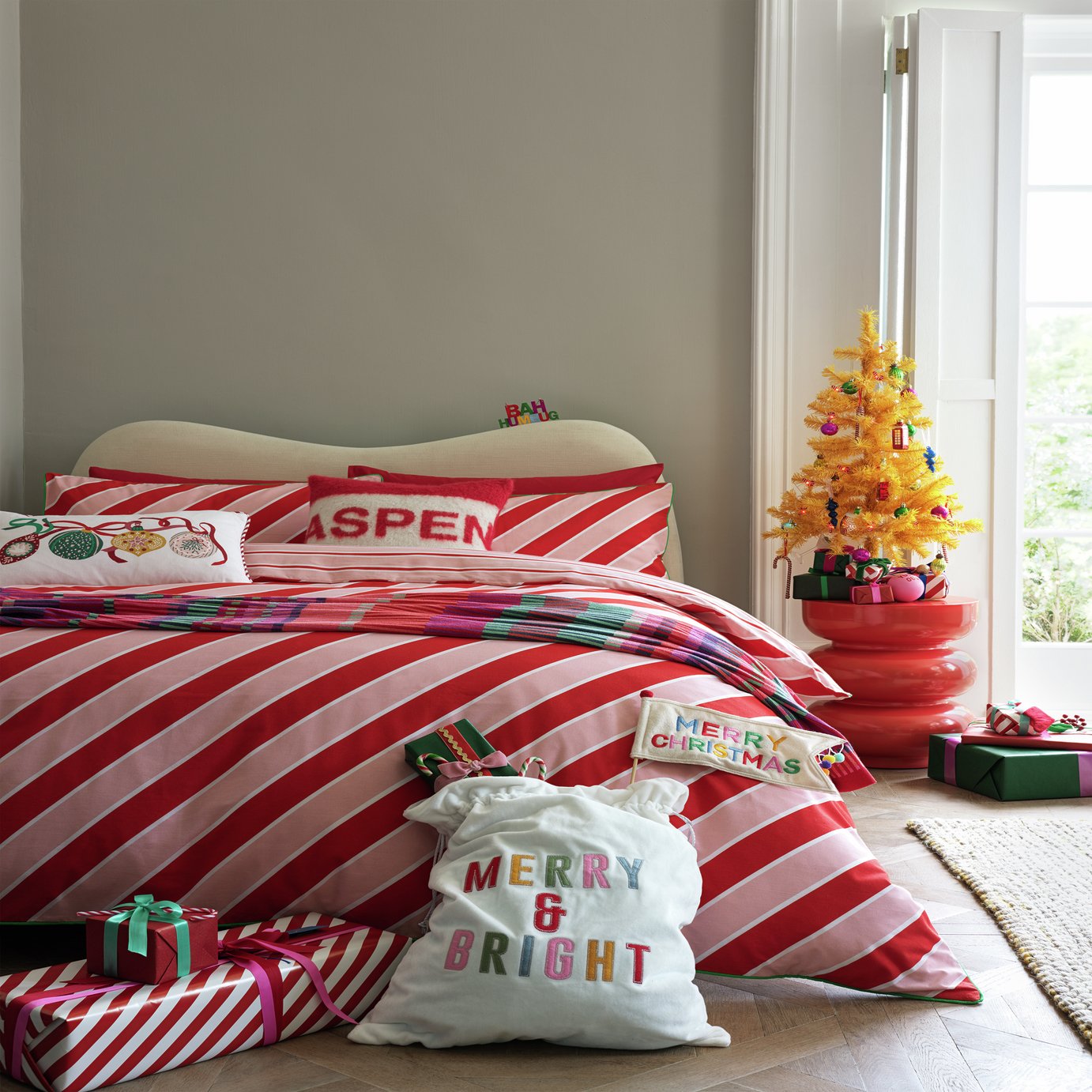 Habitat Candy Stripe Pink & Red Bedding Set