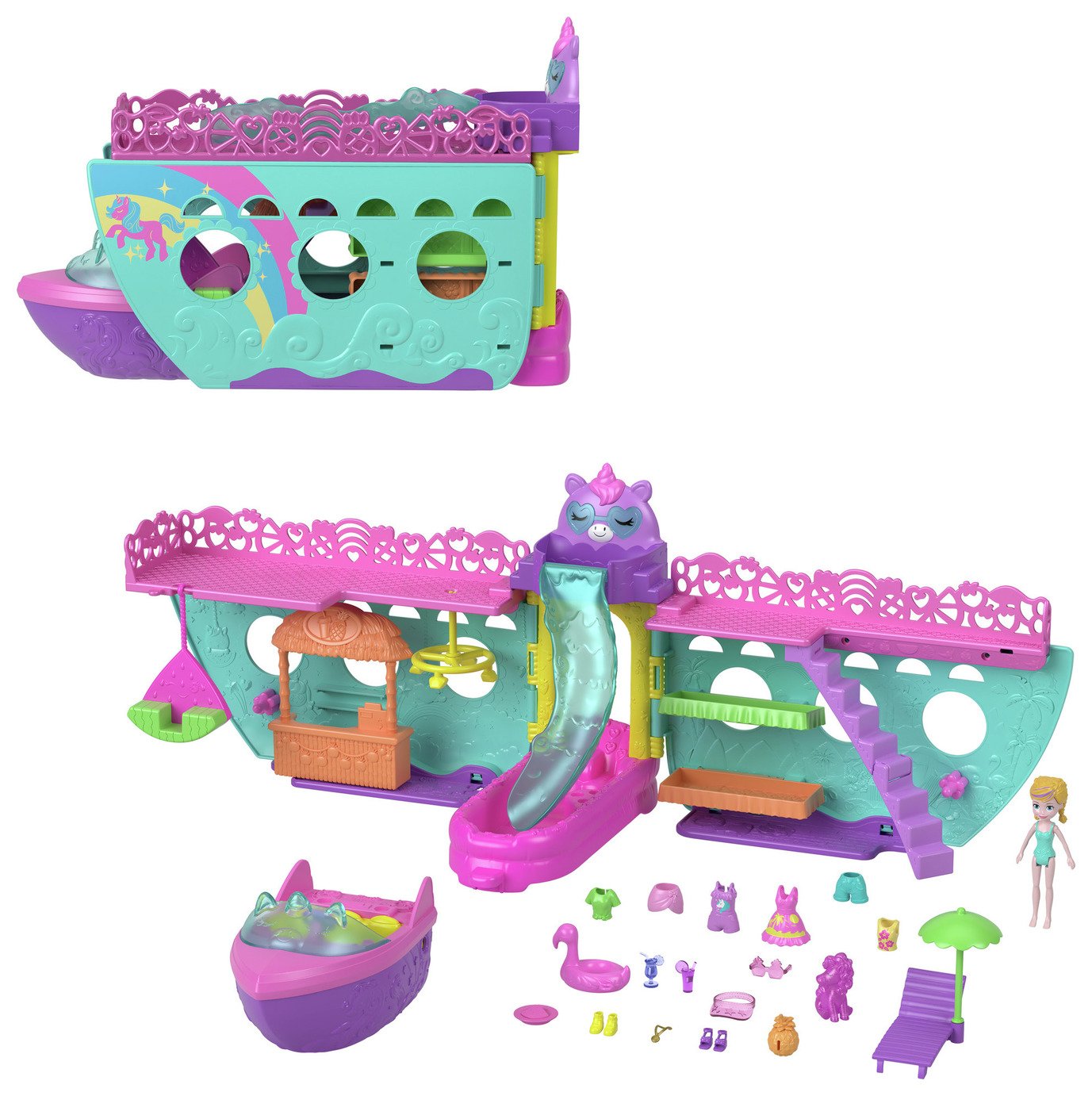 Polly Pocket Unicorn Dream Cruise Playset