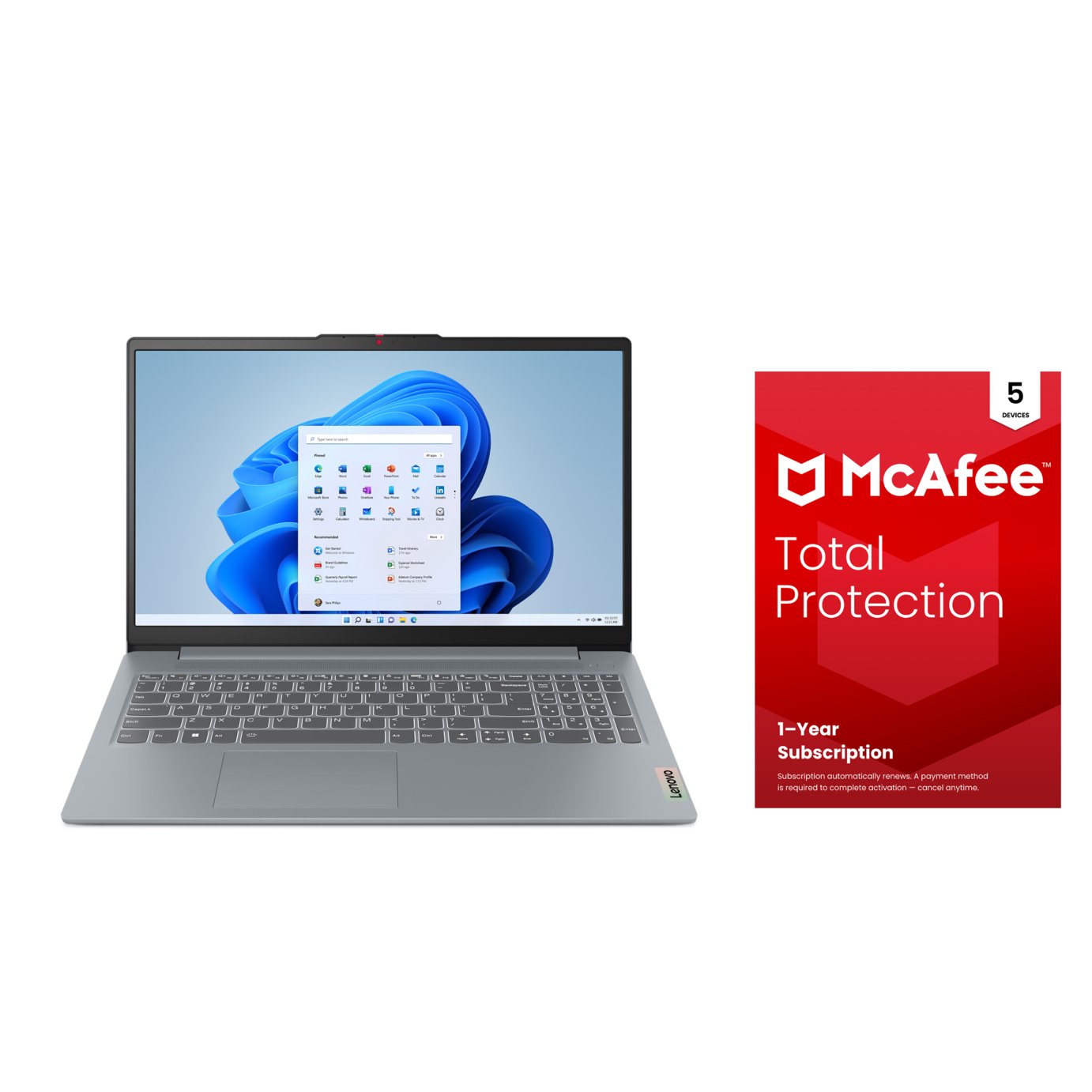 Lenovo IdeaPad Slim 3 15.6in Ryzen 7 16GB 512GB Laptop -Grey