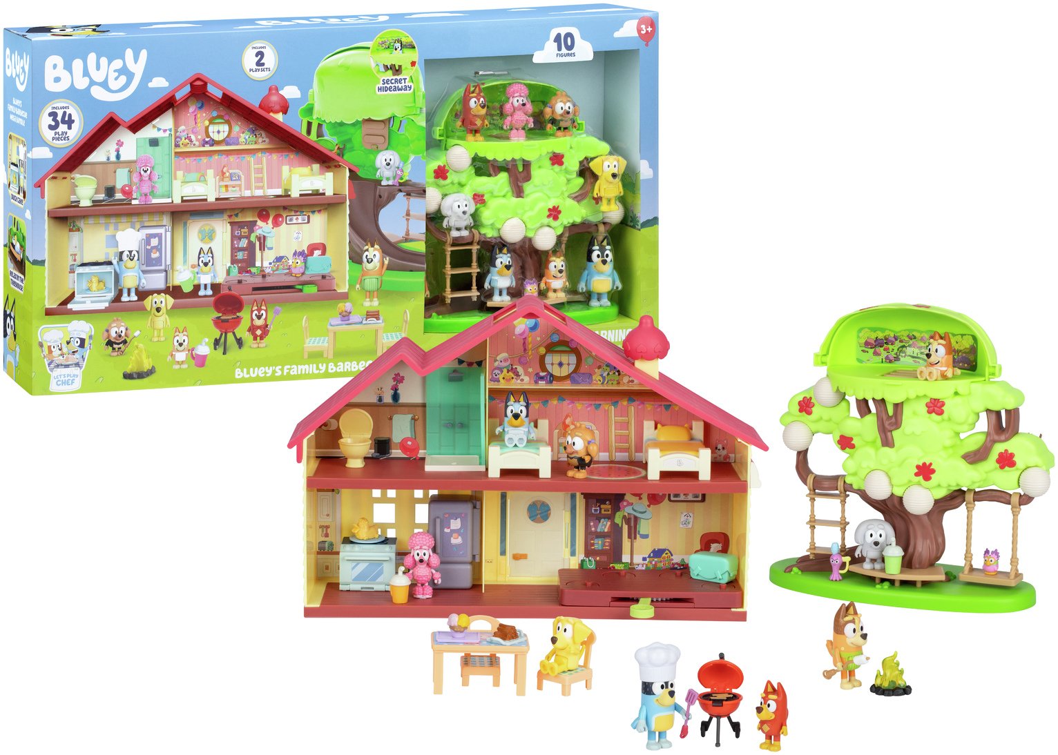 Bluey Family Mega Celebration Home & Tree Playset Bundle 