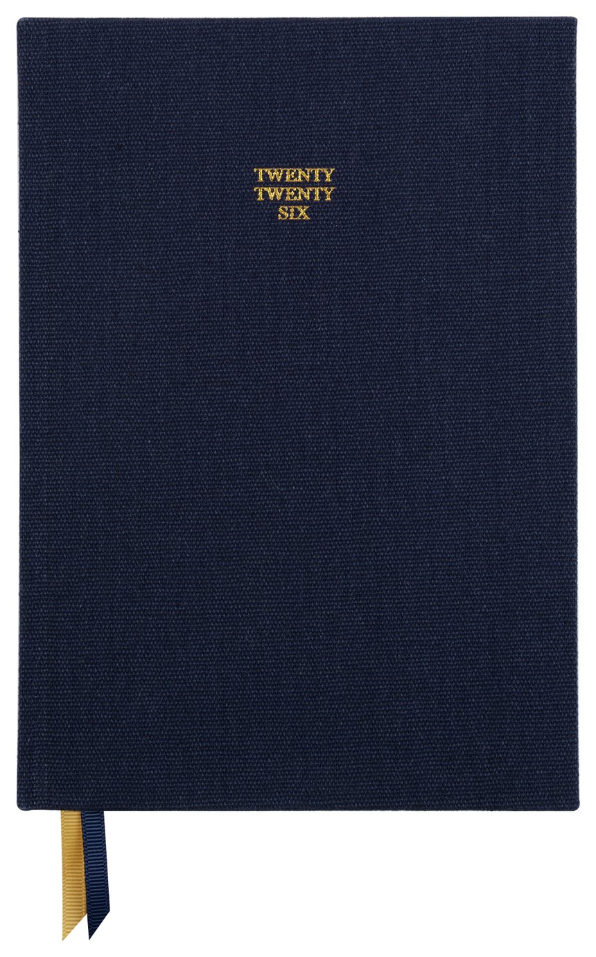 Habitat A5 Week To View Linen Diary 2026 - Navy Blue  