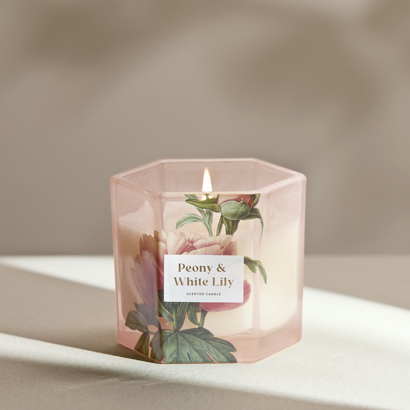 Argos Home Medium Boxed Candle - Peony & White Lily