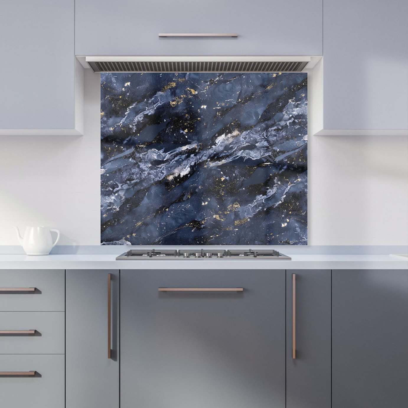 WRT Quartz Blue Kitchen Splashback - W900xH750mm