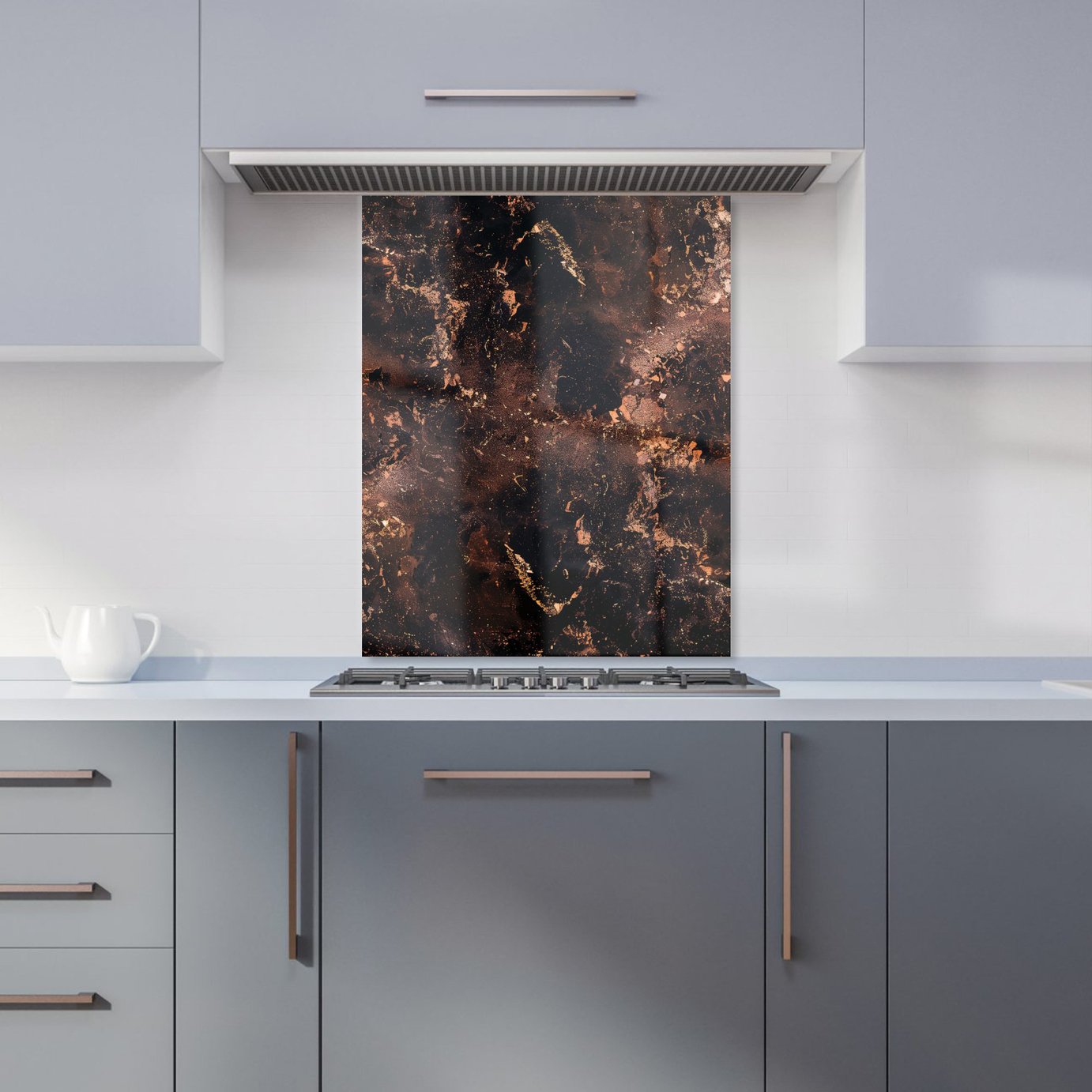 WRT Copper Effect Metallic Kitchen Splashback - W600xH750mm