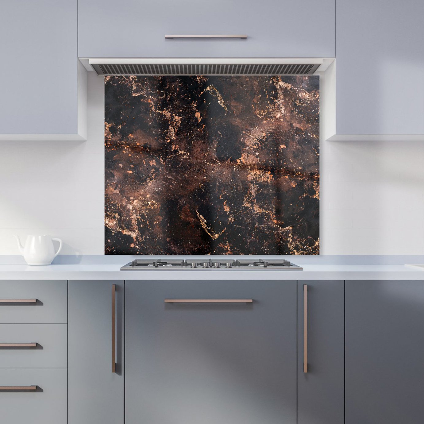 WRT Copper Effect Metallic Kitchen Splashback - W900xH750mm