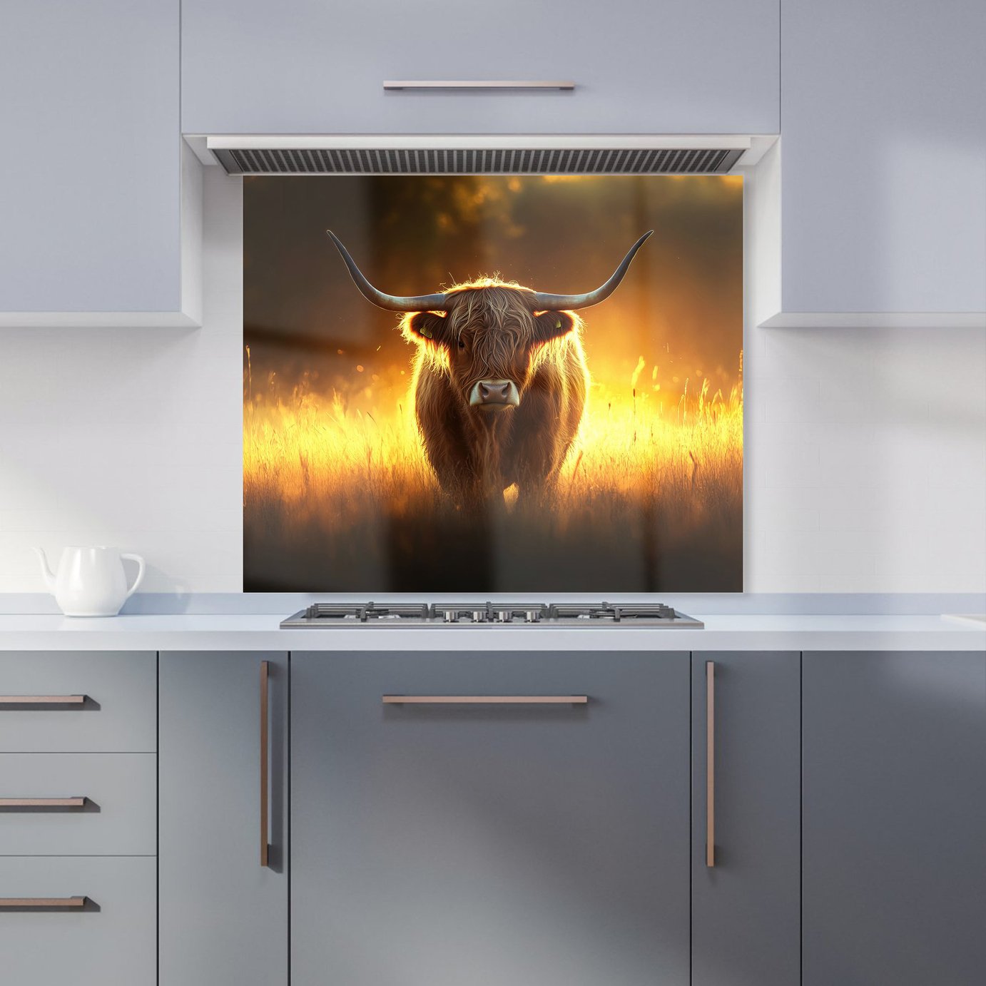 WRT Cow Multicolour Kitchen Splashback - W900xH750mm