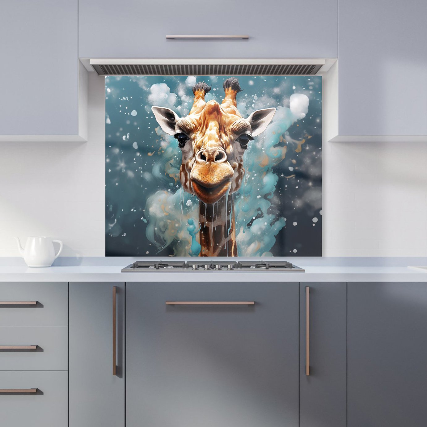 WRT Giraffe Multicolour Kitchen Splashback - W900xH750mm