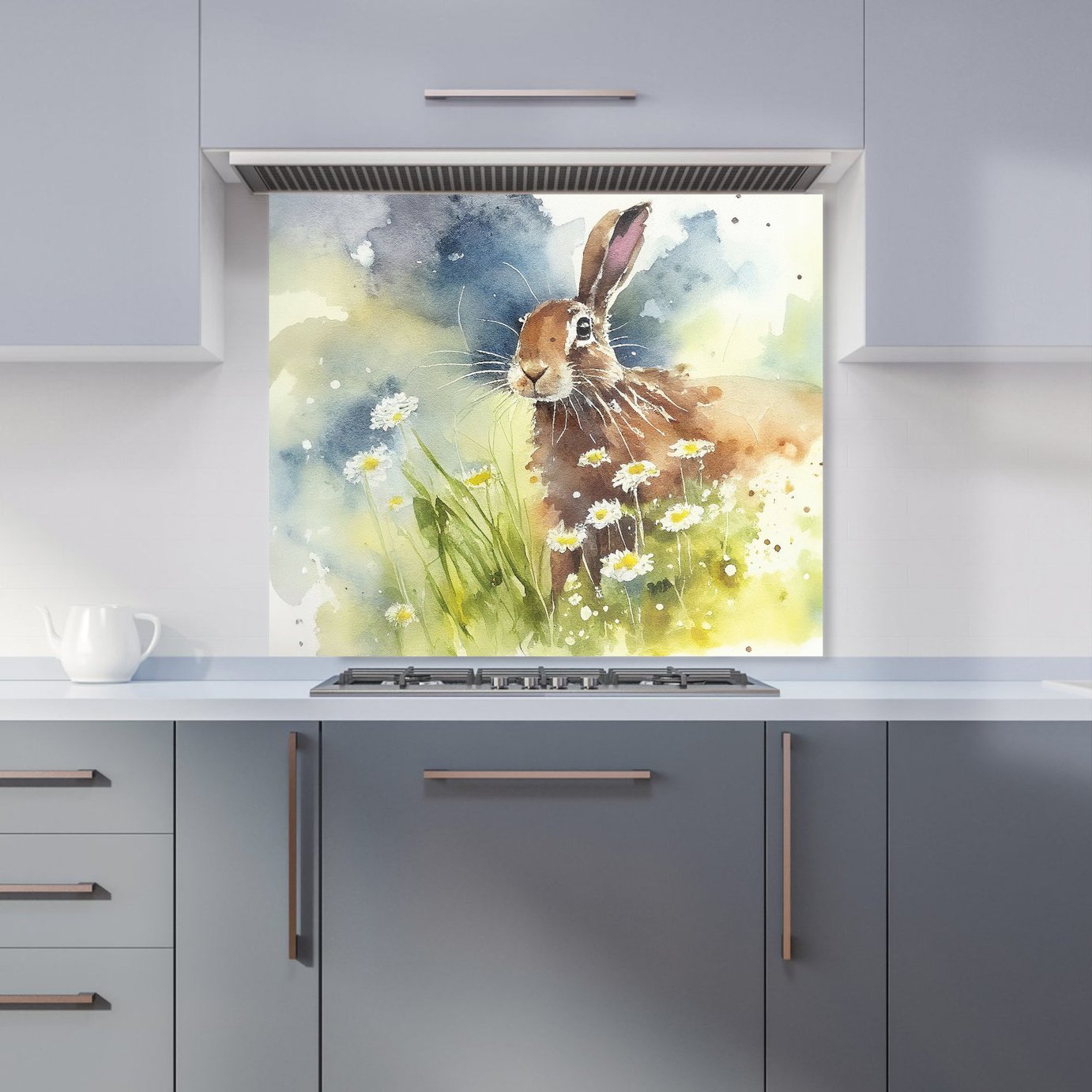 WRT Hare Multicolour Kitchen Splashback - W900xH750mm