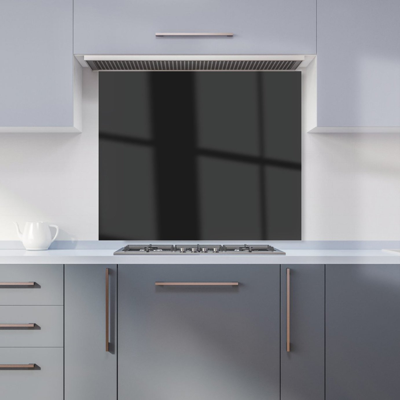 WRT Plain Black Kitchen Splashback - W900xH750mm