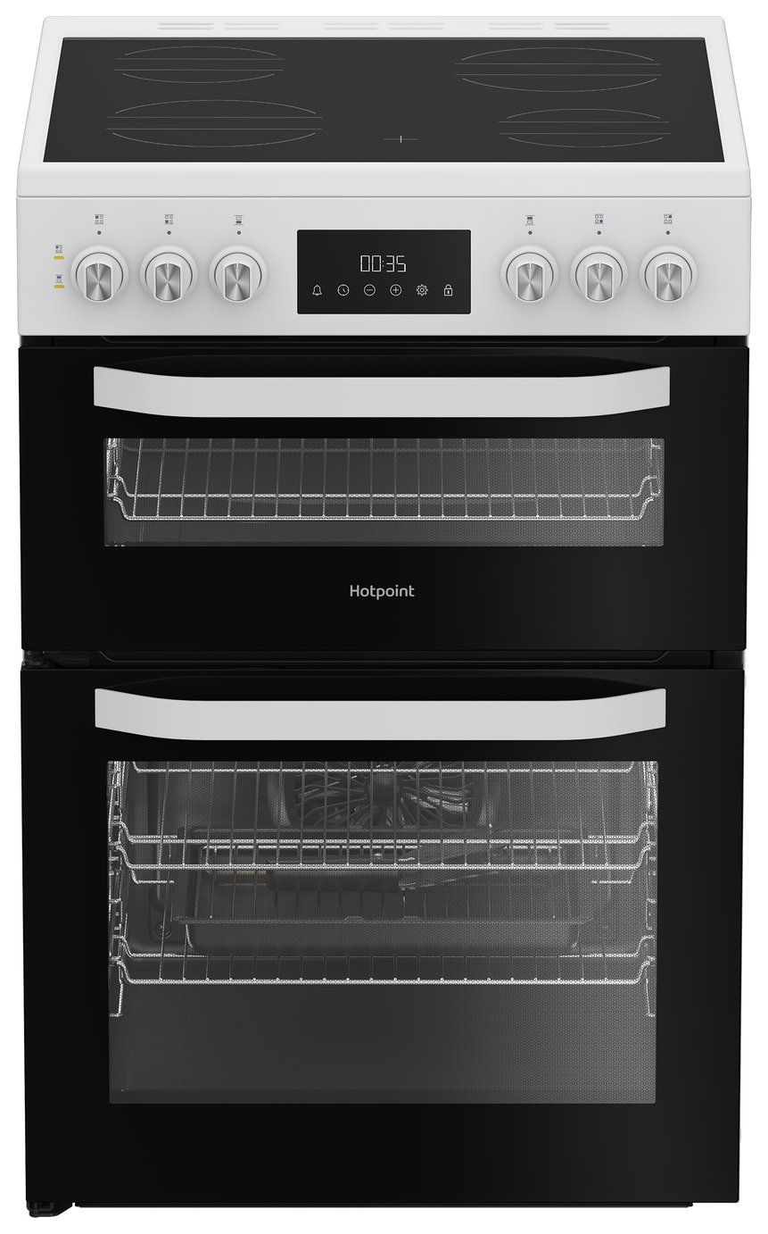 Hotpoint HDE6VDW 60cm Double Oven Electric Cooker - White