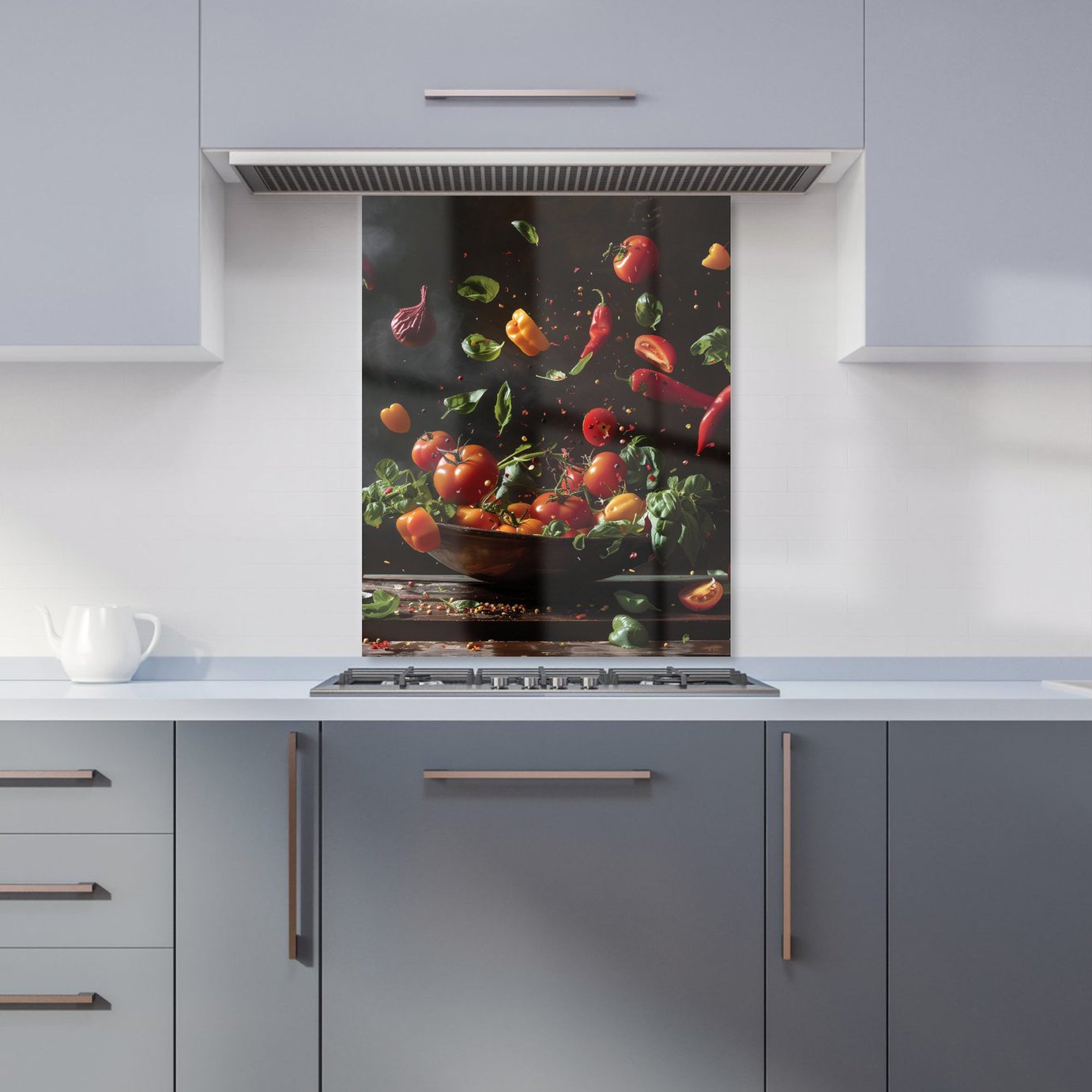WRT Veg Ballet Multicolour Kitchen Splashback - W600xH750mm
