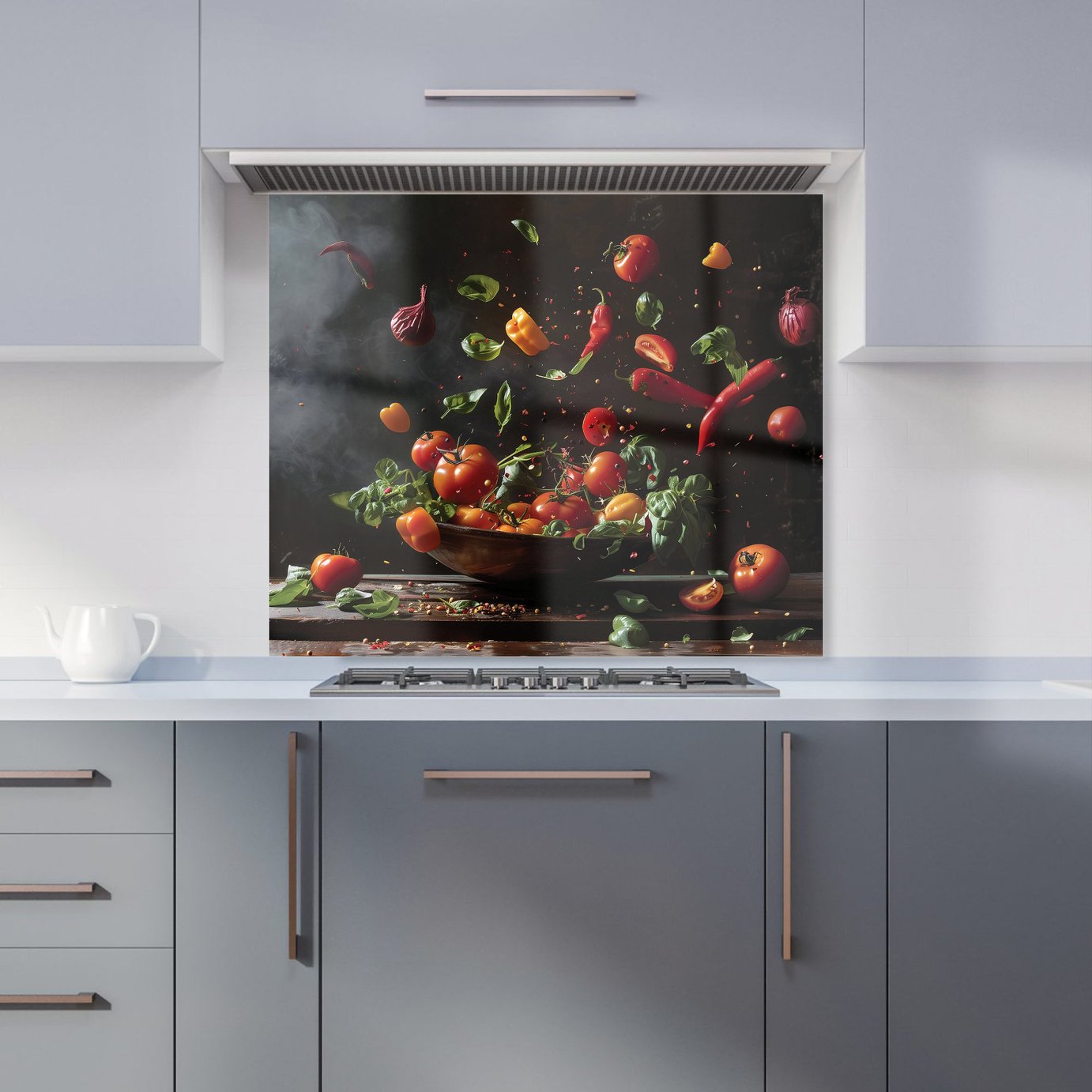 WRT Veg Ballet Multicolour Kitchen Splashback - W900xH750mm