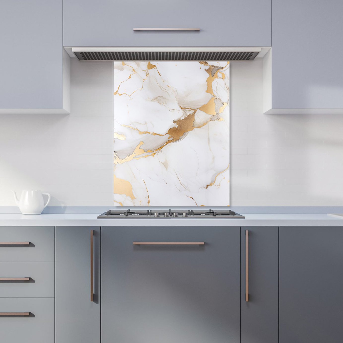 WRT Marble White Kitchen Splashback - W600xH750mm