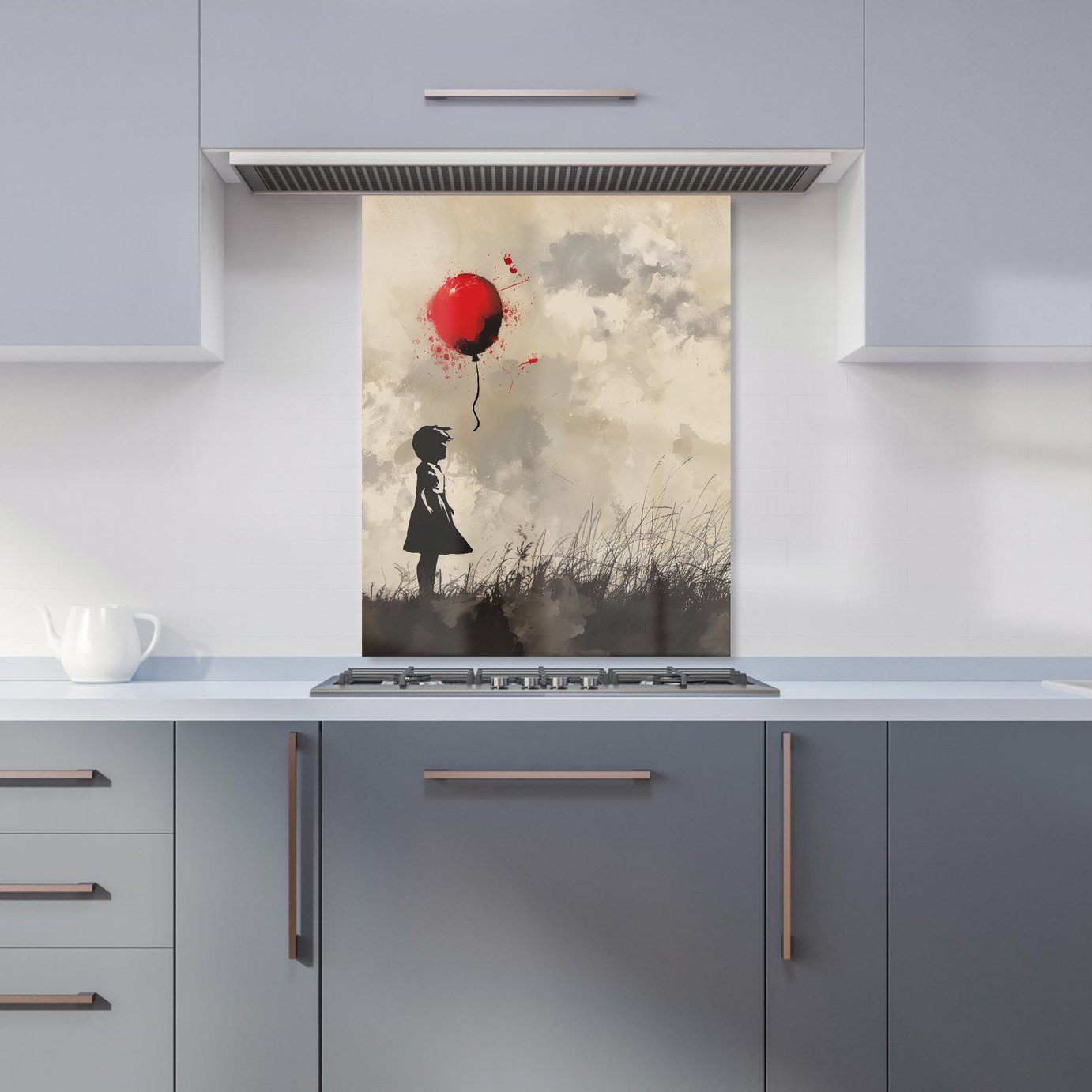 WRT Red Balloon Multicolour Kitchen Splashback - W600xH750mm