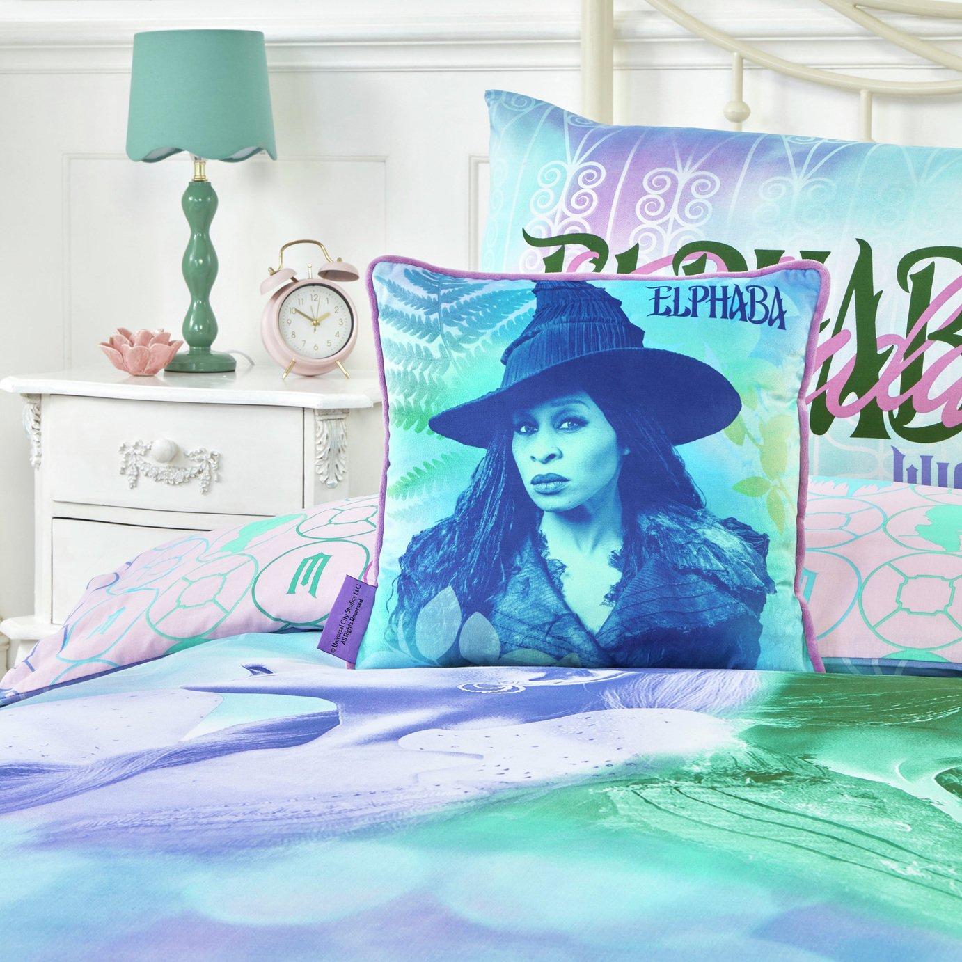 Wicked 2 Glinda & Elphaba Cushion - Blue - 35x35cm