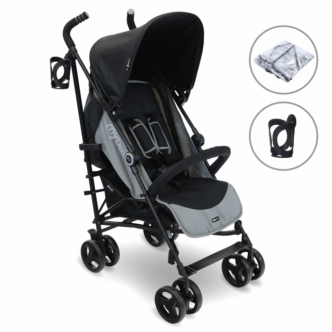 My Babiie MB02 Plus Stroller - Black