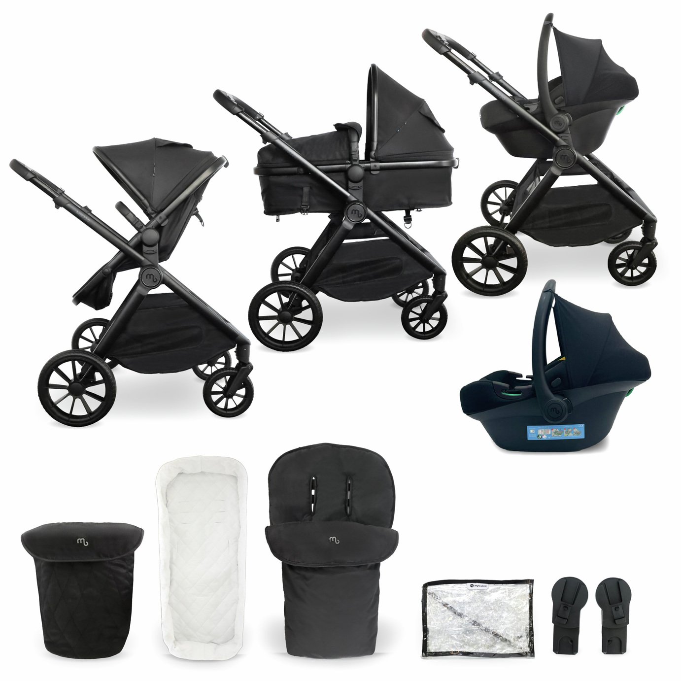 My Babiie MB220 3-in-1 Travel System  - Black