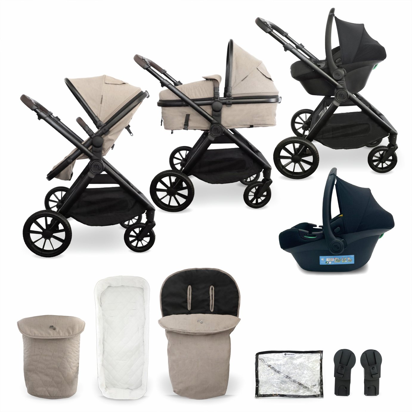My Babiie MB220 3-in-1 Travel System  - Mink