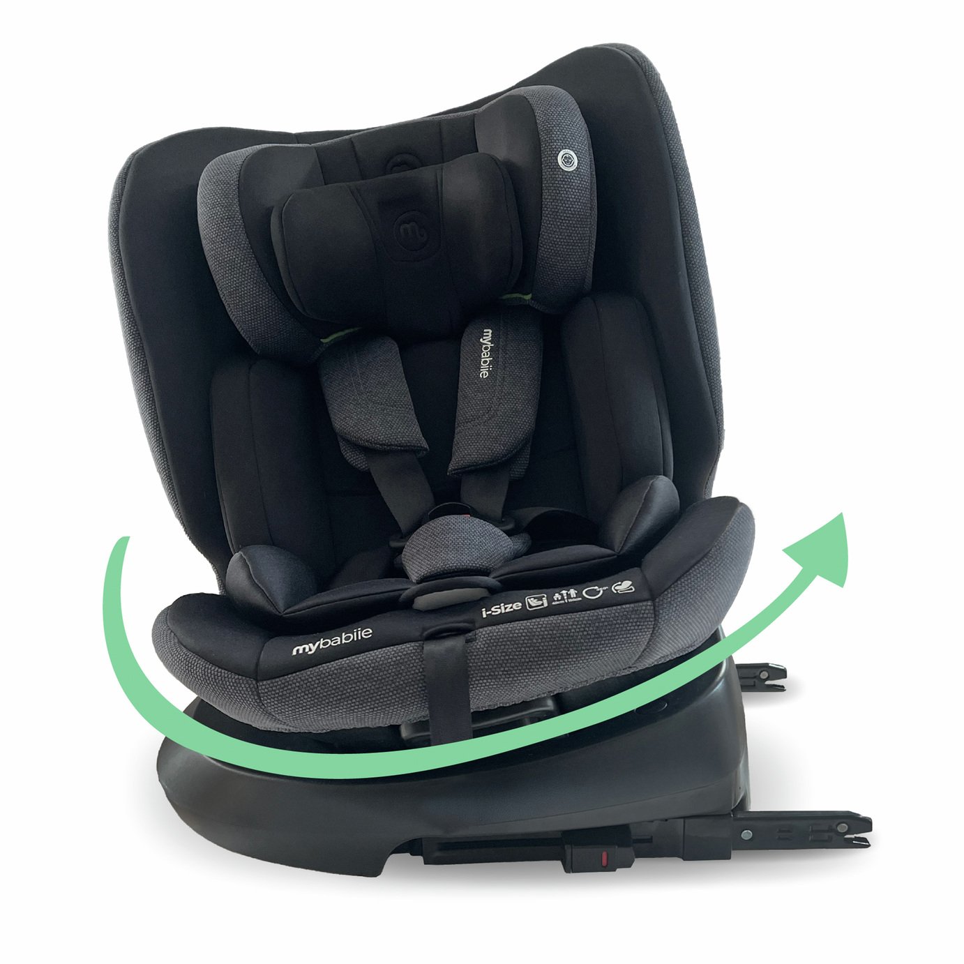 My Babiie MBCS200 Spin R129 Car Seat with Top Tether - Black