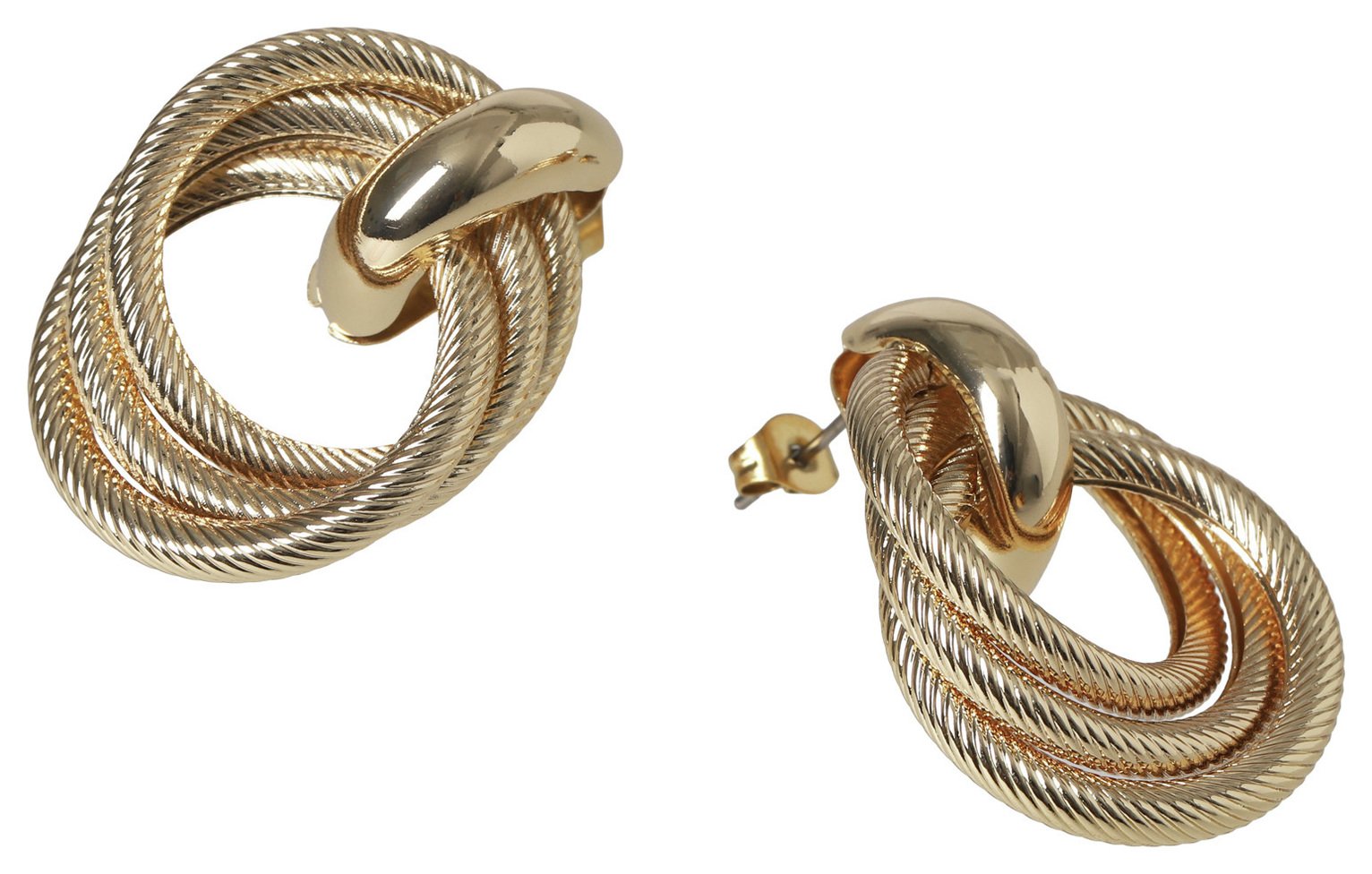 Liars & Lovers Gold Tone Bold Interlocking Knot Hoop Earring