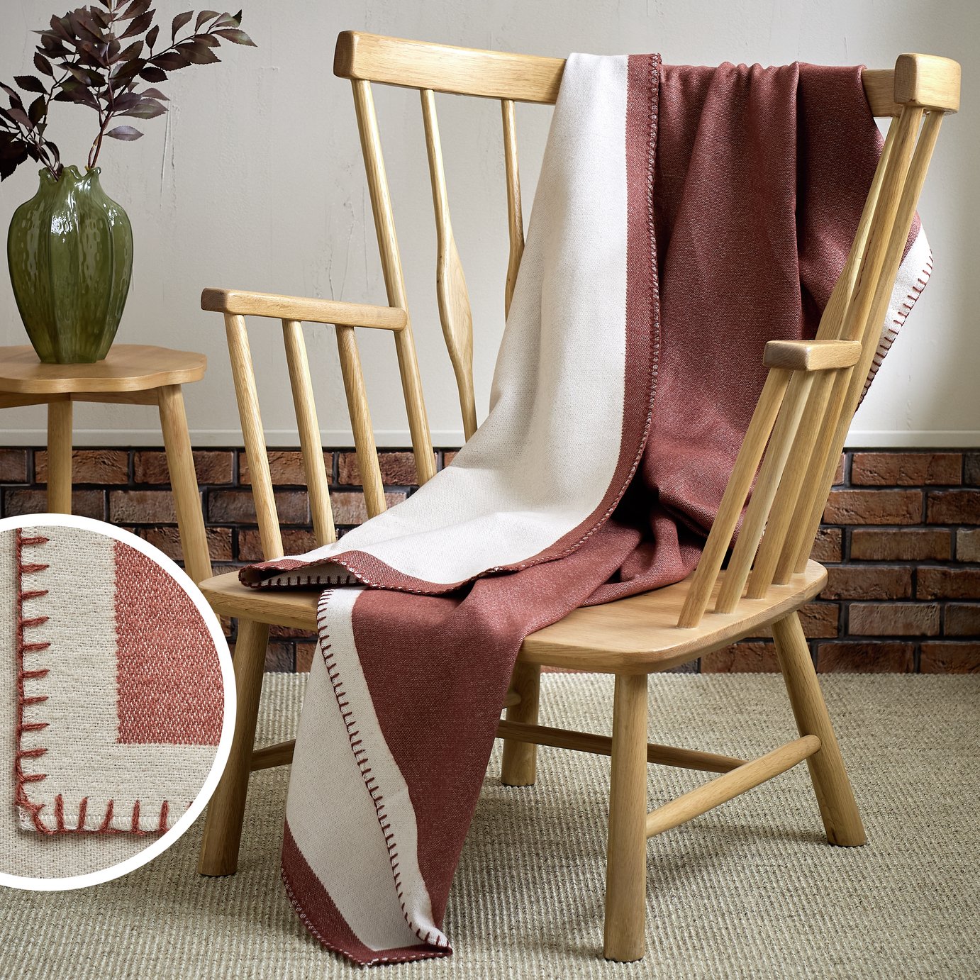 Habitat Blanket Stitch Throw  - 125x150cm