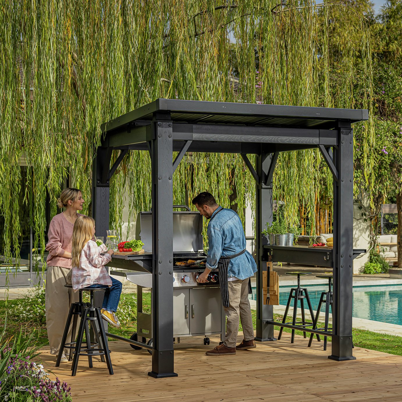 Keter Signature Garden Grill Gazebo - Grey