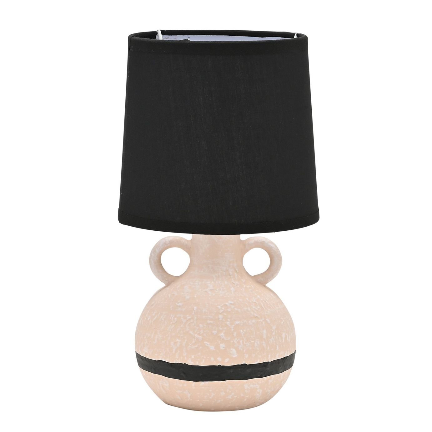Hestia Natural and Black Vase Lamp