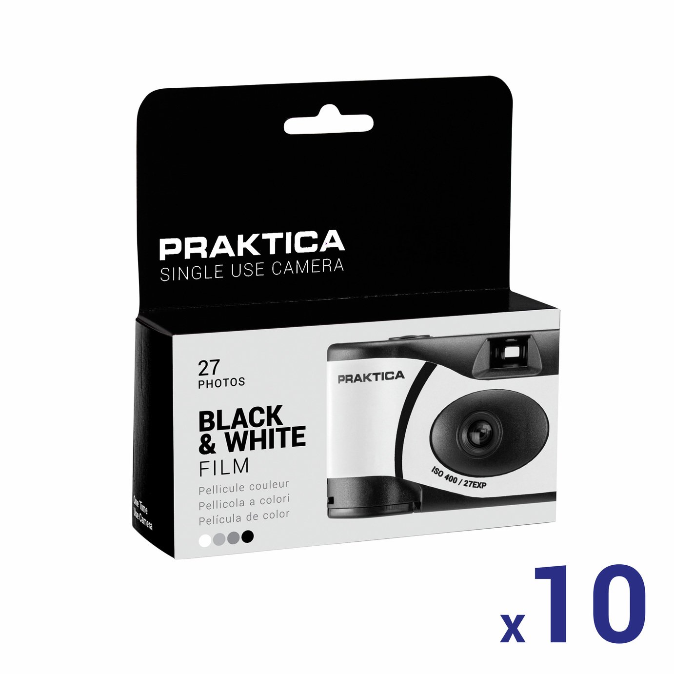Praktica Single Use 27 Shots Black & White Camera - 10 Pack