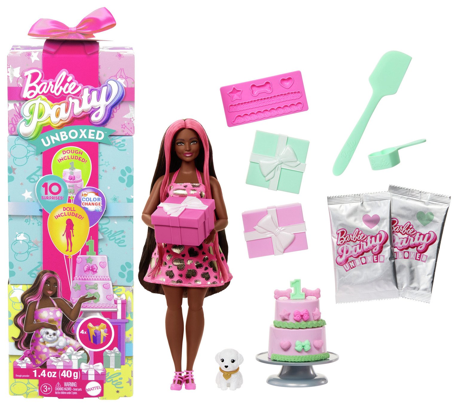 Barbie Party Unboxed Pet Birthday Series Doll & Accessories 