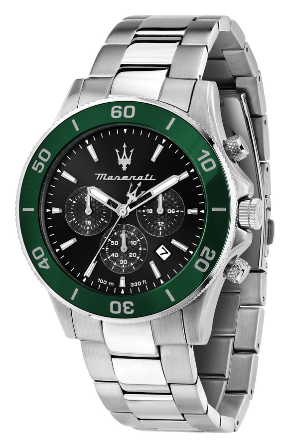 Maserati Chronograph Black Stainless Steel Bracelet Watch