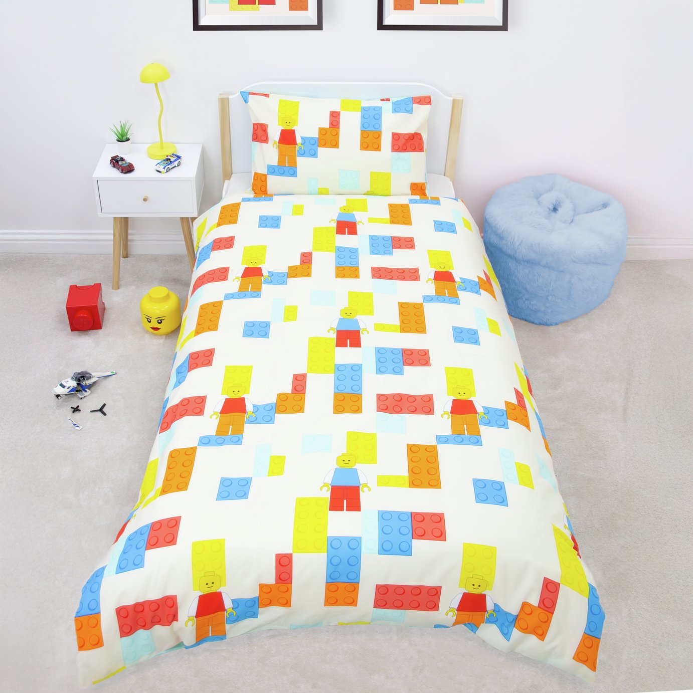 LEGO Brick Cream Kids Bedding Set - Single