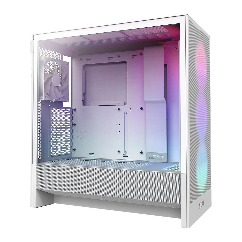 NZXT H5 Flow RGB Mid Tower Computer Case - White