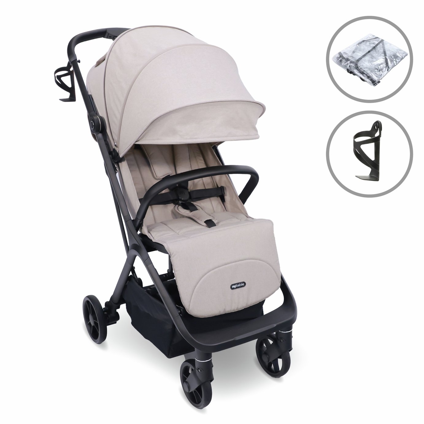 My Babiie MBX7 Plus Auto-Fold Compact Stroller - Camel